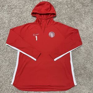 Nike Portland Thorns Hoodie Womens Large Red Goalkeeper Training Top Long Sleeve
